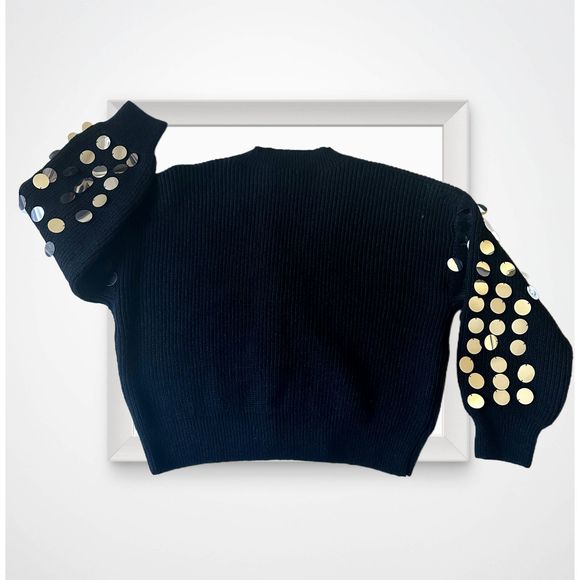 Nasty Gal Black Sequin Oversized Cardigan sz Medium NWT - Picture 6 of 9